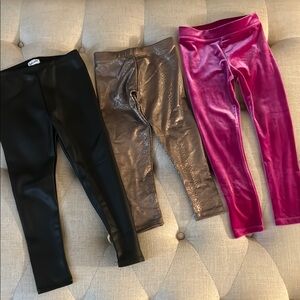 BRAND NAME LEGGING BUNDLE. 3 pairs. LITTLE GIRLS SIZE 4